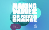 Image depicting wave with B Corp logo