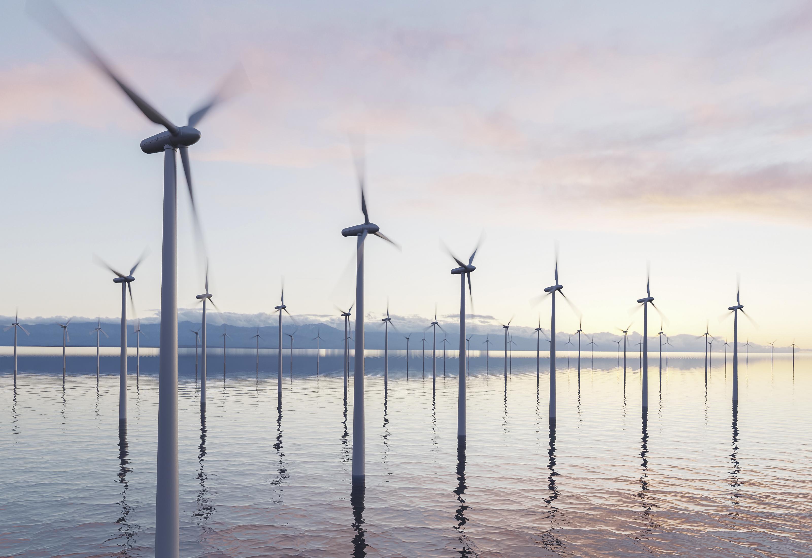 Wind turbines in water 