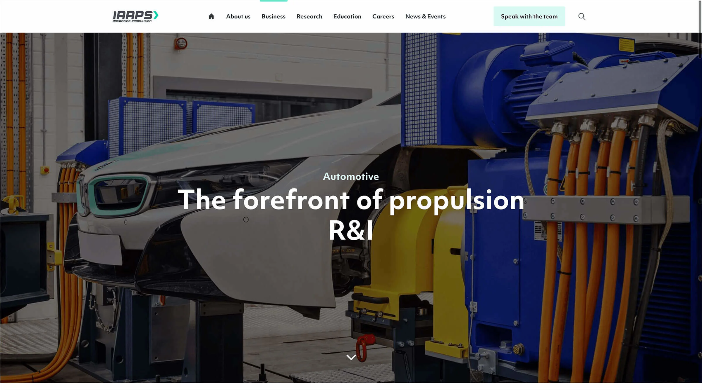 Image of the IAAPS website showing the the banner of a car