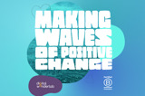 Image depicting wave with B Corp logo