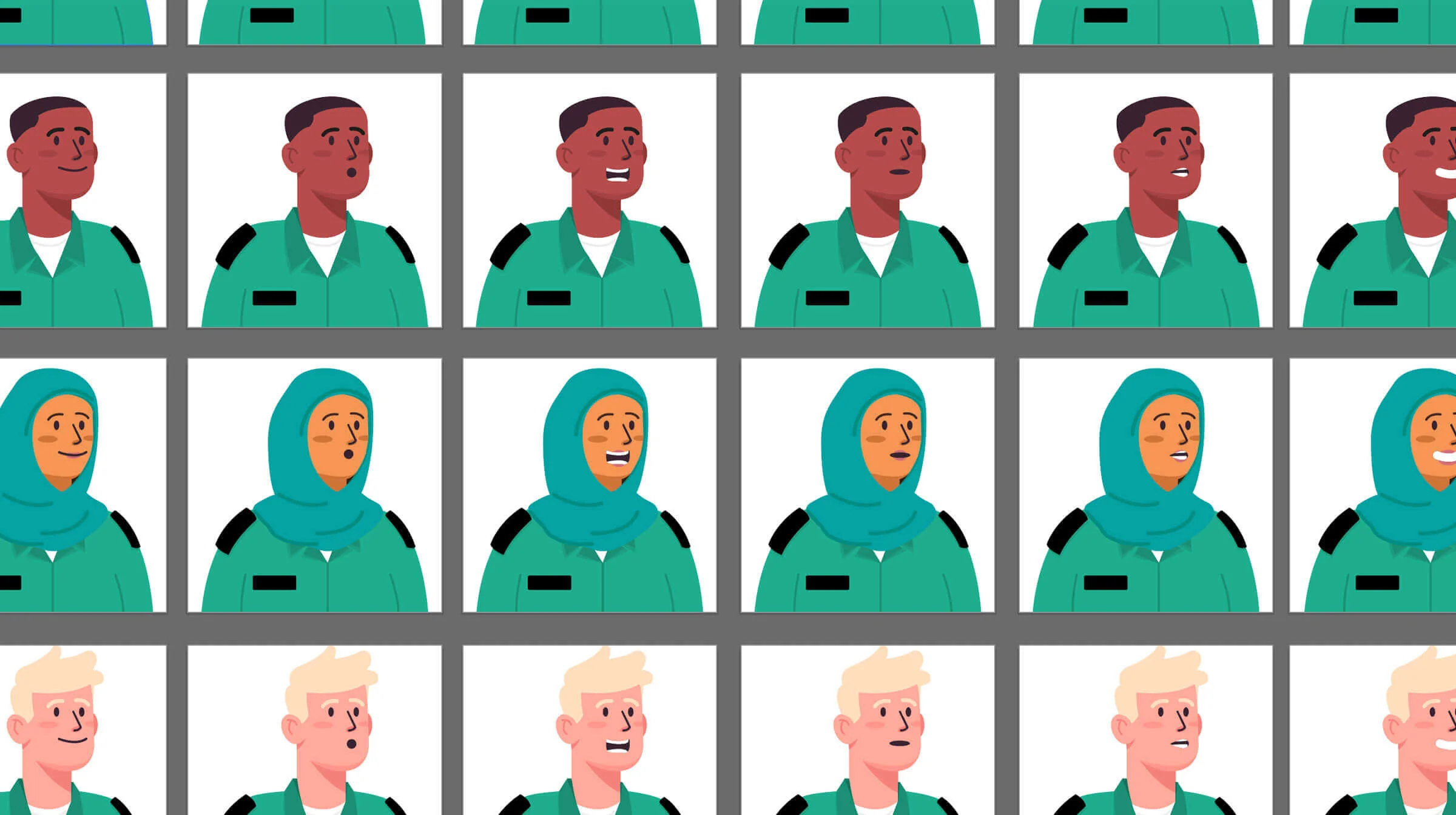 Graphic showing lots of avatars 
