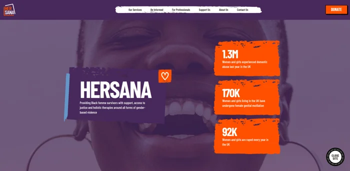 Hersana website homepage