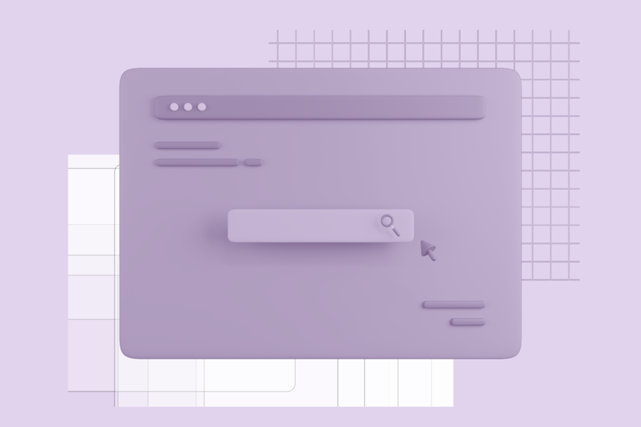 Website wireframe with blueprint graphics behind to visualise building SEO plan