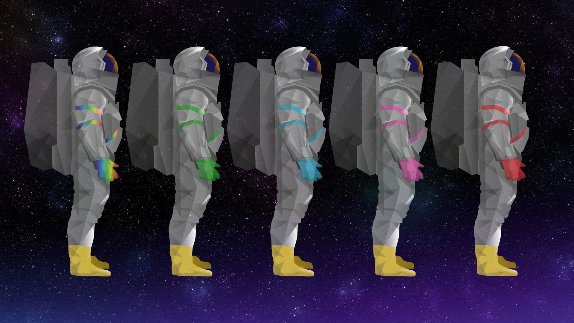 Illustration of astronauts, symbolising exploration or innovation.