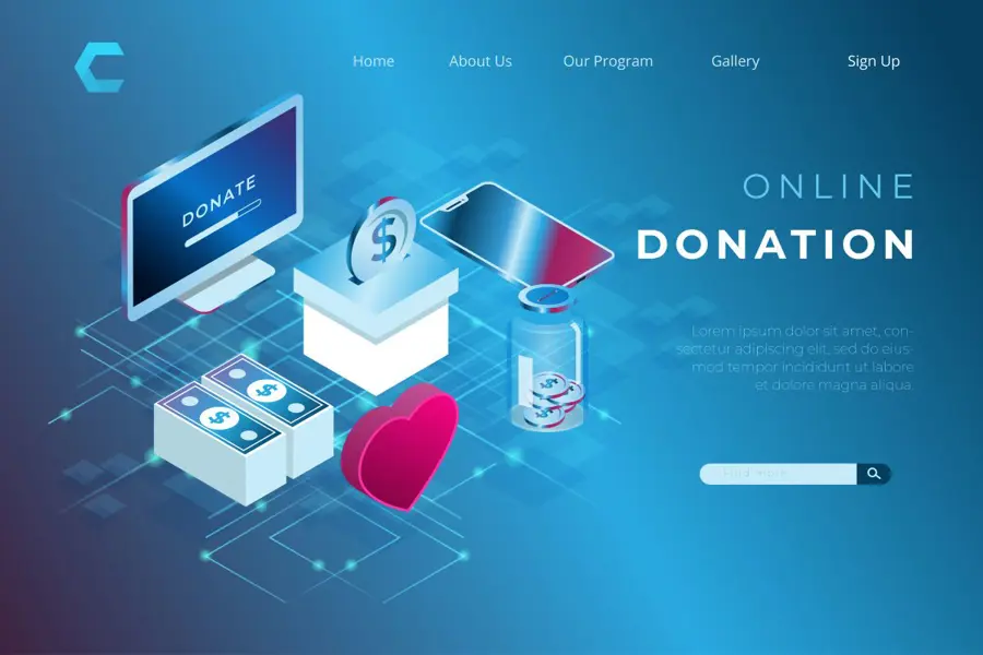 Graphic for charity donations online