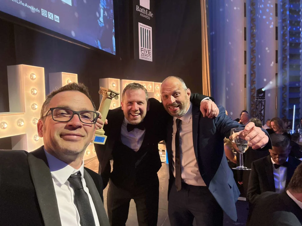 Digital Wonderlab team holding Bath Life Award