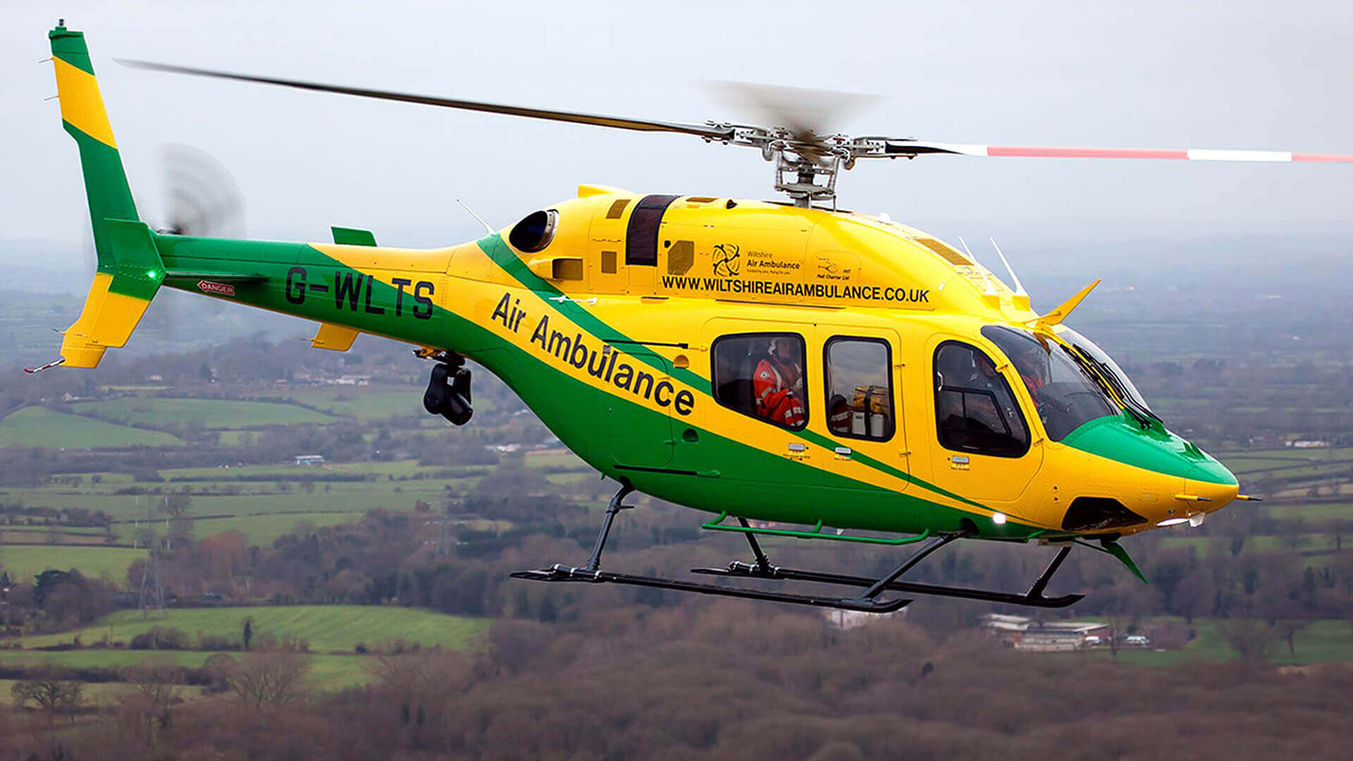 Wiltshire Air Ambulance helicopter in sky