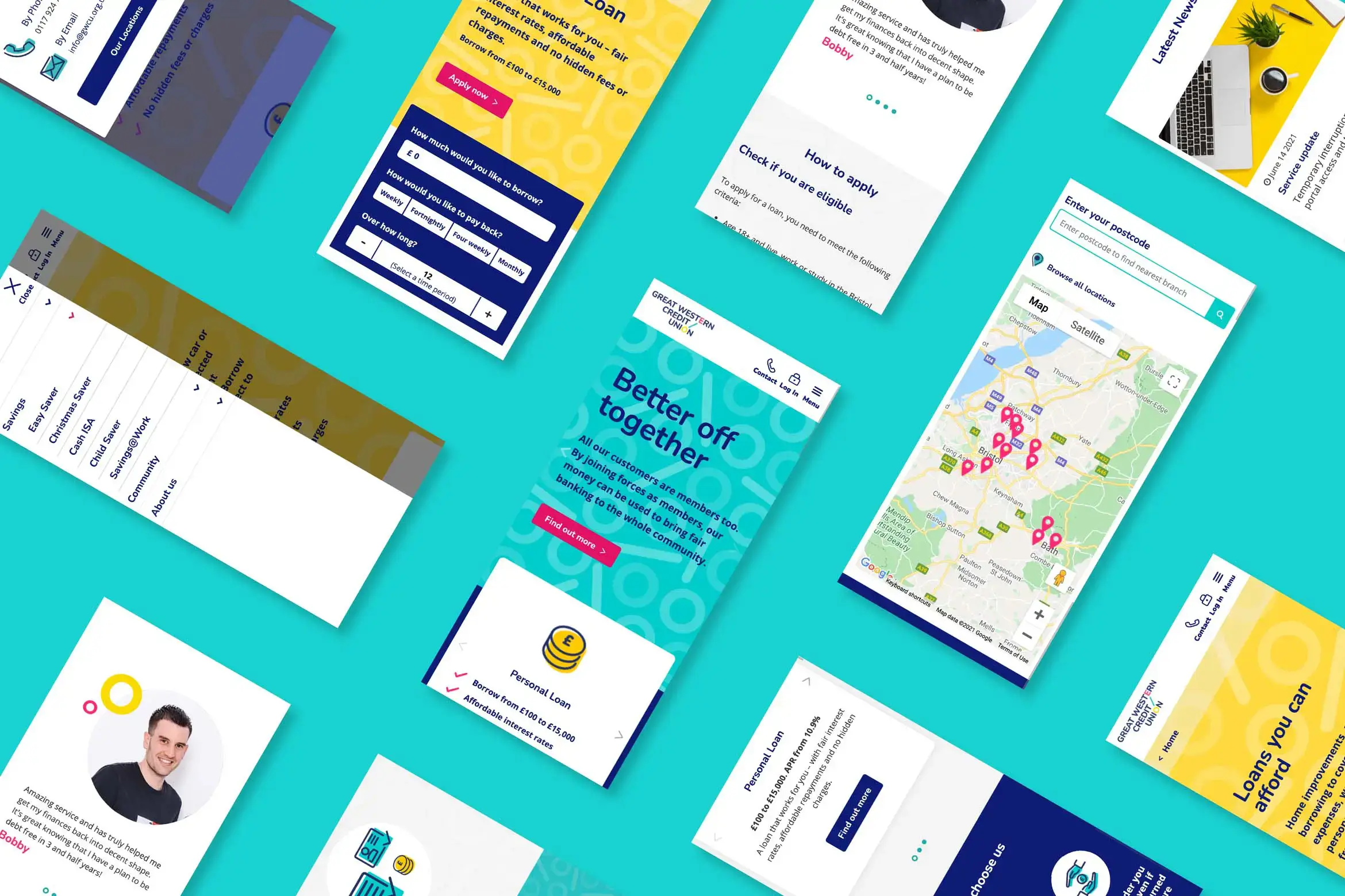 Image showing the Great Western Credit Union website on mobile