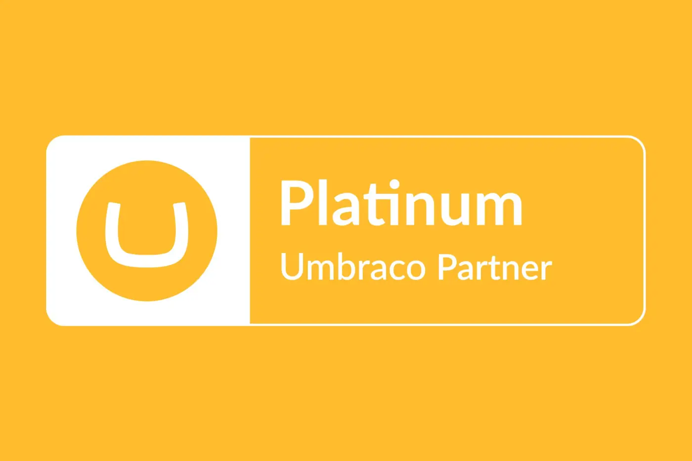 Umbraco Platinum Partner logo on yellow background