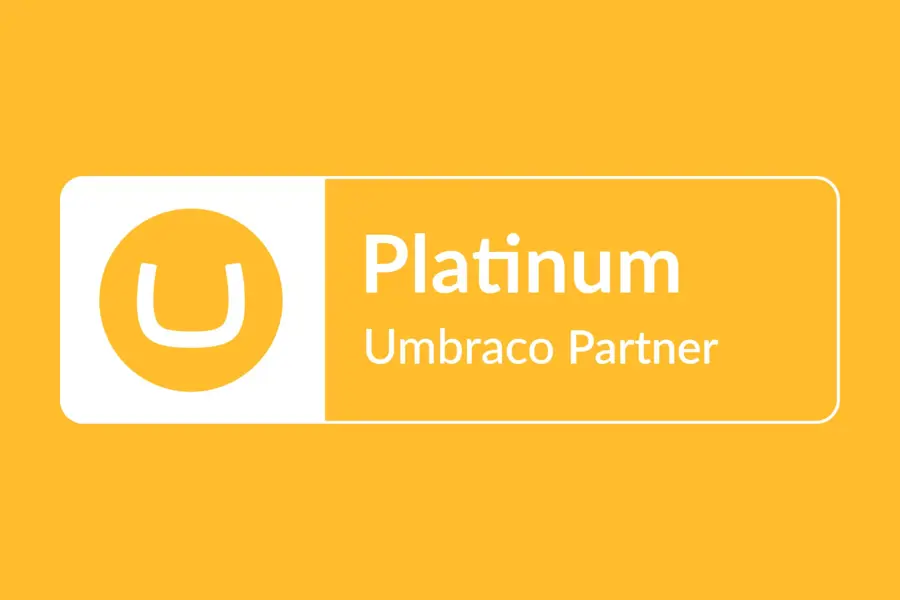 Umbraco Platinum Partner logo on yellow background