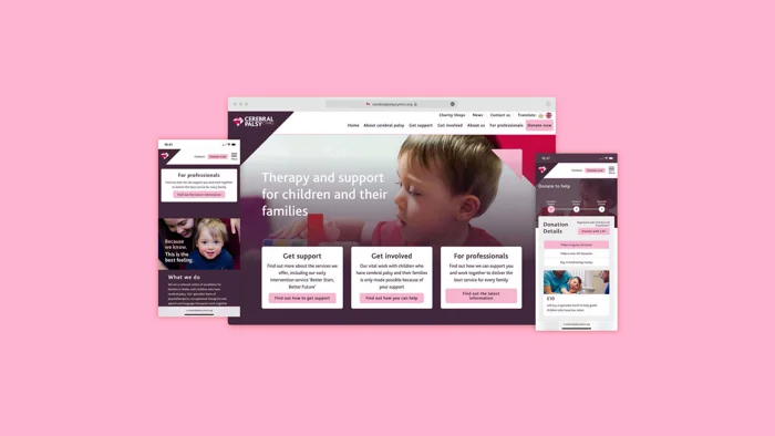 Cerebral Palsy Cymru website screenshots