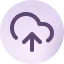 Icon with cloud and arrow