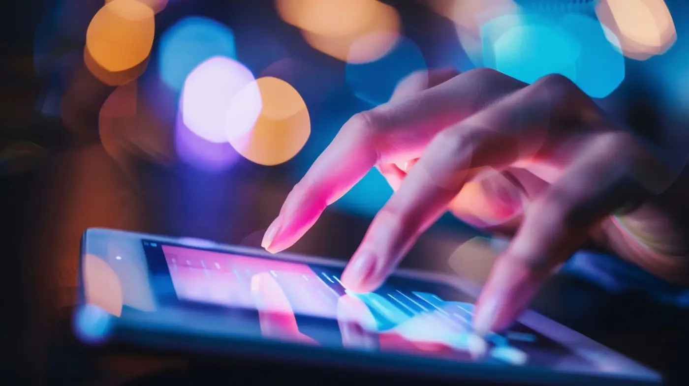 Person Typing Laptop With Word Screen