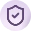 Icon of shield with a tick