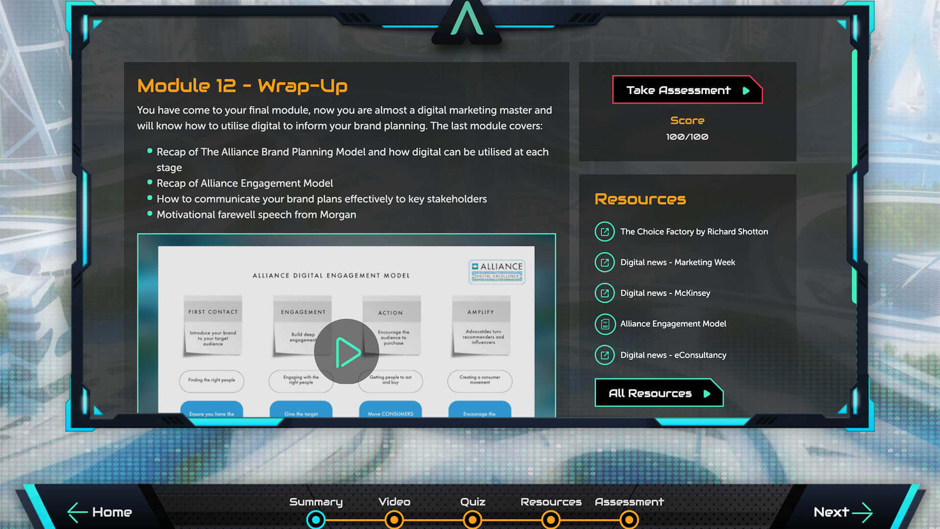 Alliance Screen Summary screenshot