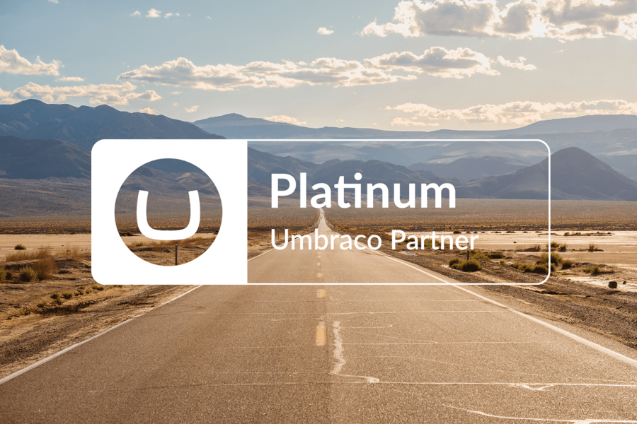 Road heading into distance with Umbraco Platinum Partner logo