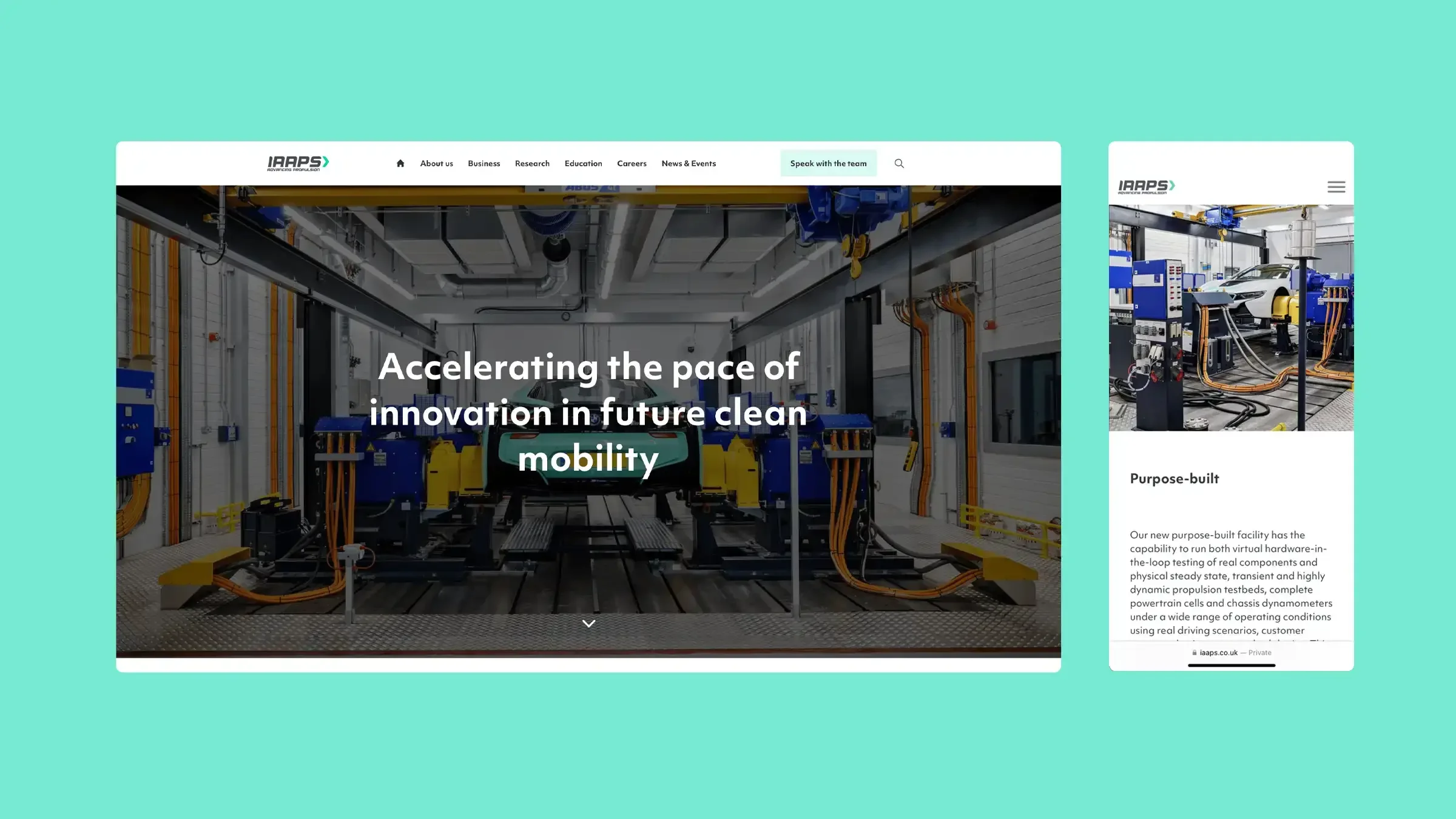 IAAPS website screenshot on desktop and mobile